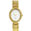 LADIES OVAL FACE GOLD ANALOG WATCH