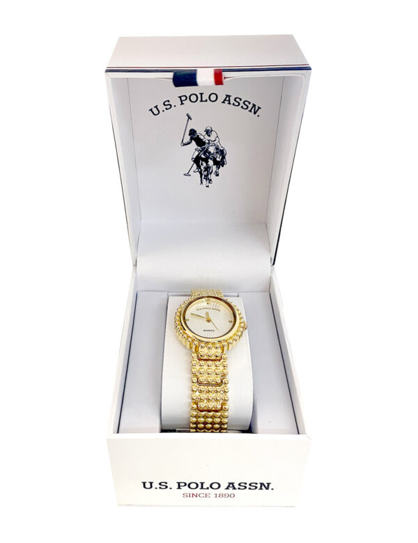 LADIES OVAL FACE GOLD ANALOG WATCH