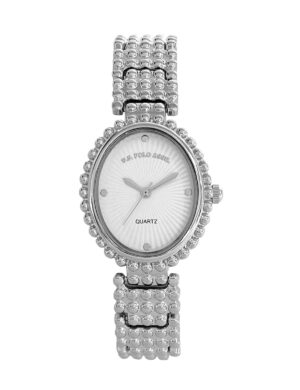 USC40693UO.jpg LADIES OVAL FACE SILVER ANALOG WATCH