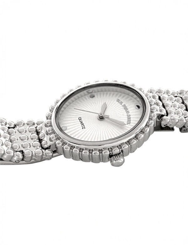 LADIES OVAL FACE SILVER ANALOG WATCH