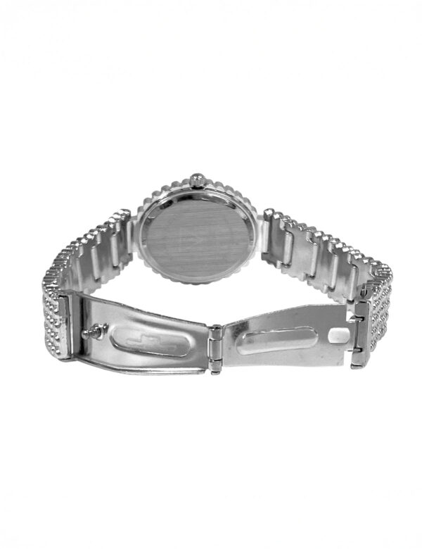 LADIES OVAL FACE SILVER ANALOG WATCH