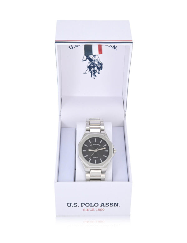 LADIES CLASSIC BLACK AND SILVER LINK WATCH