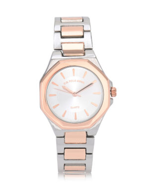 USC407281.jpg LADIES TWO TONE LINK ANALOG WATCH