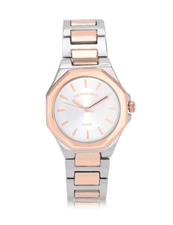 LADIES TWO TONE LINK ANALOG WATCH
