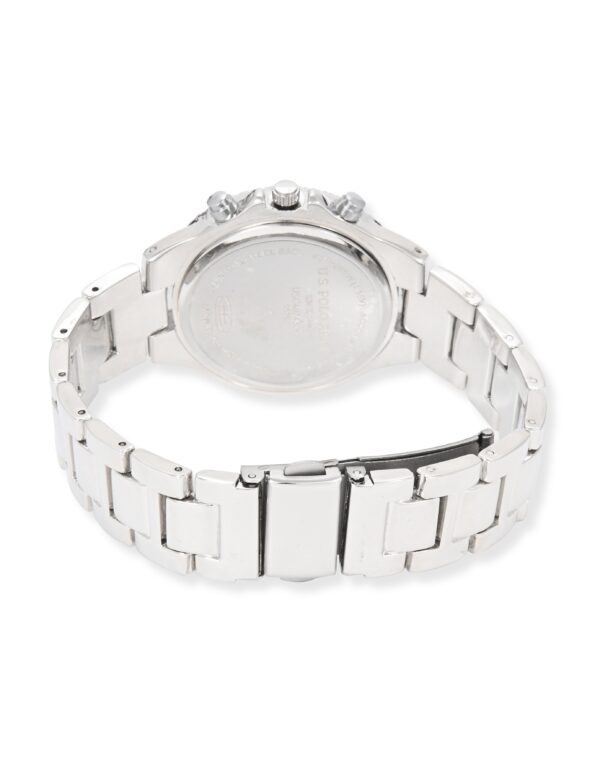 LADIES EMBELLISHED SILVER LINK WATCH WITH MINT FACE
